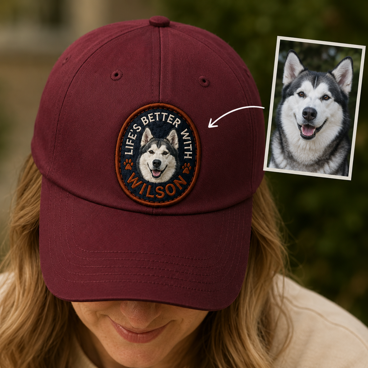 Custom Dog Face Embroidered Hat, Custom Embroidered Pet Portrait Hat | Gift For Dog Lover Pa99
