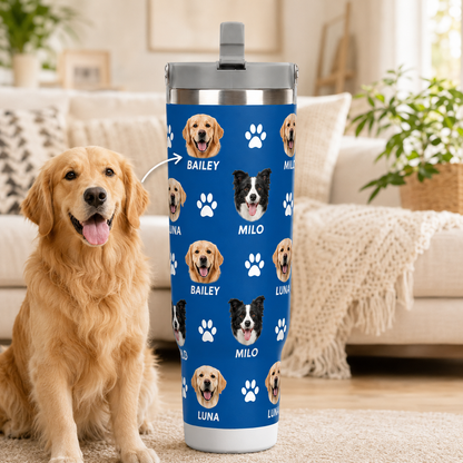 Custom Photo Dog 30oz Tumbler | Gift For Dog Lovers | Pet Lover Gifts TOM99