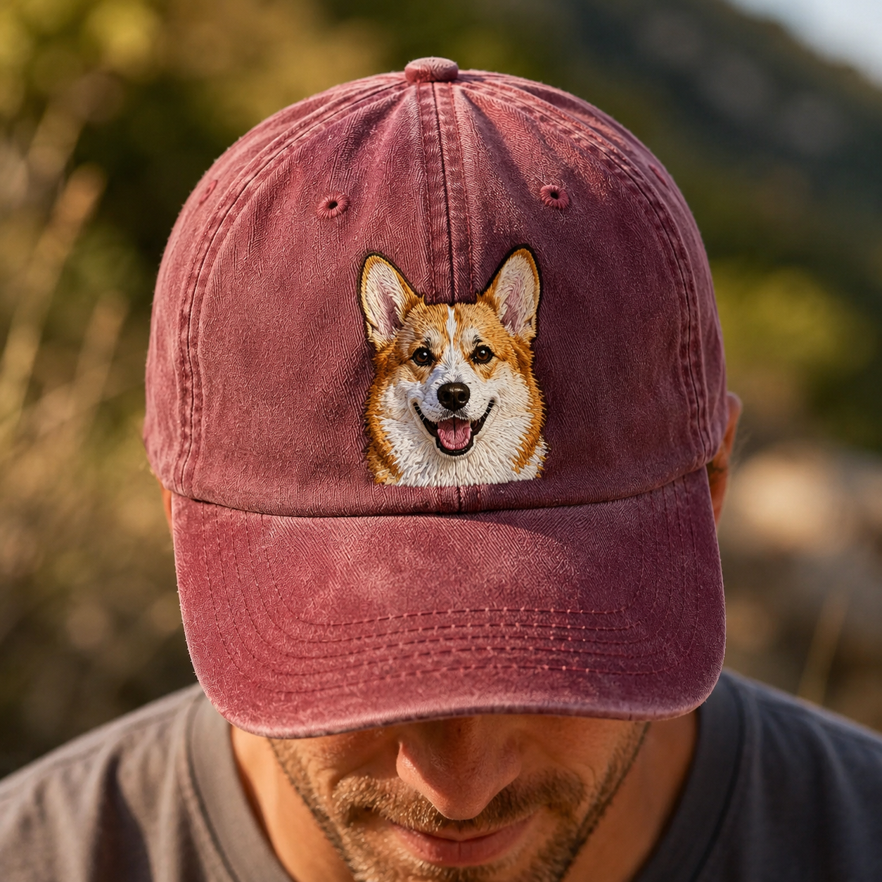 Personalized Pet Face Embroidered Hat, Custom Dog Photo Cap, Gift For Dog Mom THUC99
