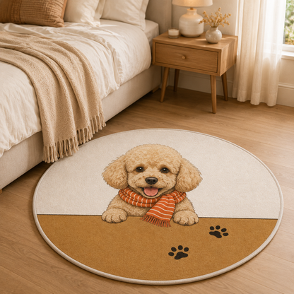 Custom Photo Dog Paw Round Carpet | Photo Pet Round Rug | Gift For Dog Lovers