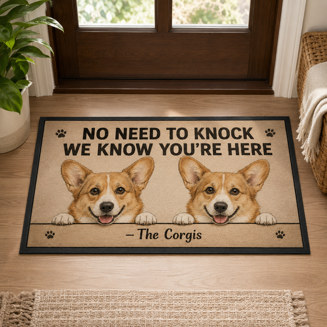 Custom Photo Know Need To Knock Dog Doormat | Photo Pet Doormat | Gift For Dog Lovers