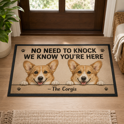 Custom Photo Know Need To Knock Dog Doormat | Photo Pet Doormat | Gift For Dog Lovers