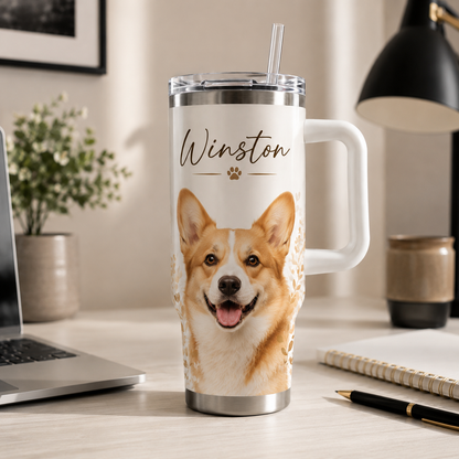 Custom Photo Dog 40oz Tumbler | Gift For Dog Lovers | Pet Lover Gifts