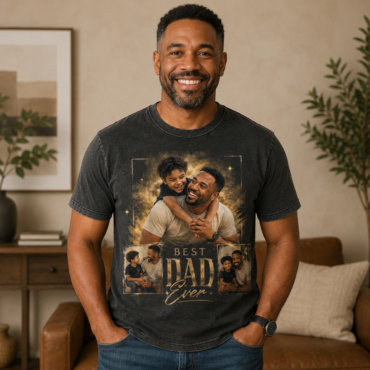 Custom Photo Best Dad Wash T-Shirt, Personalized Dad Gifts | Gift For Dad TOM99