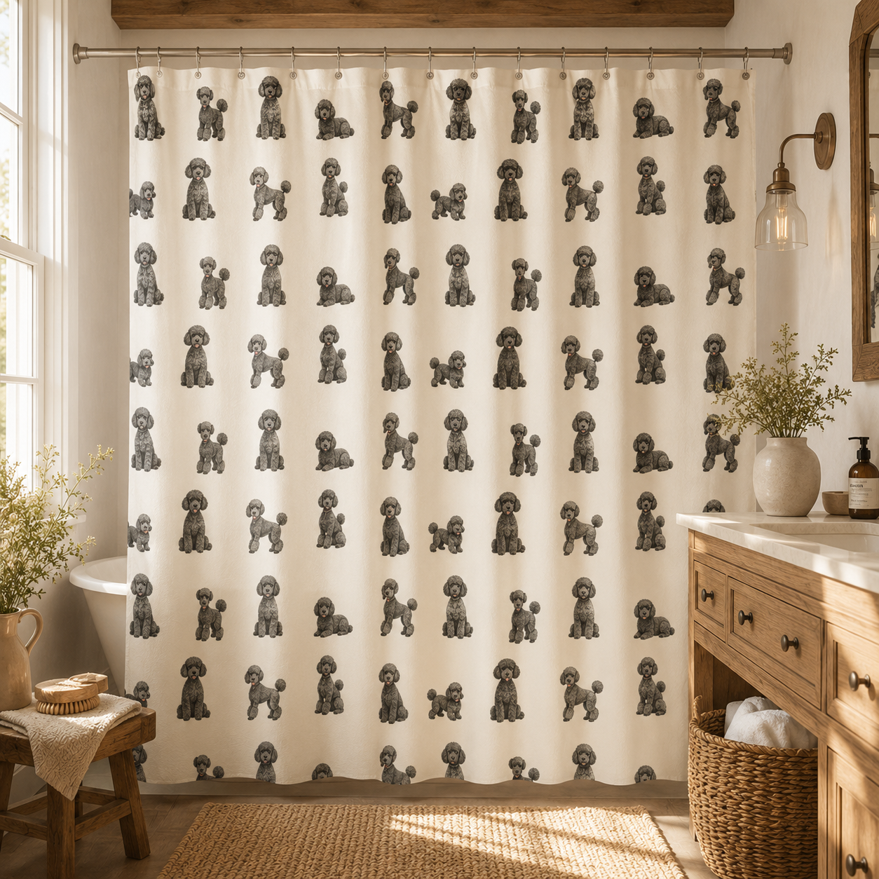 Custom Photo Dog Shower Curtain | Gift For Dog Lovers