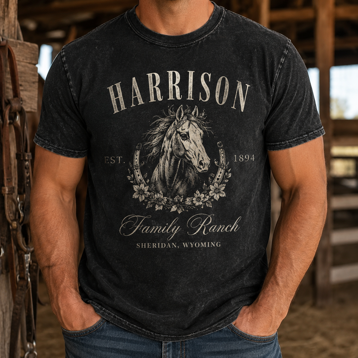 Custom Photo White Horse Wash T-Shirt | Personalized Horse Lover Shirt | Gift For Horse Lovers TOM99