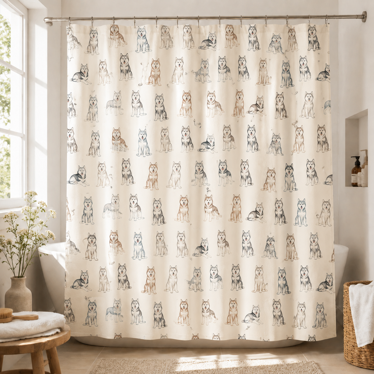Custom Photo Dog Shower Curtain | Gift For Dog Lovers
