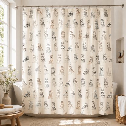 Custom Photo Dog Shower Curtain | Gift For Dog Lovers