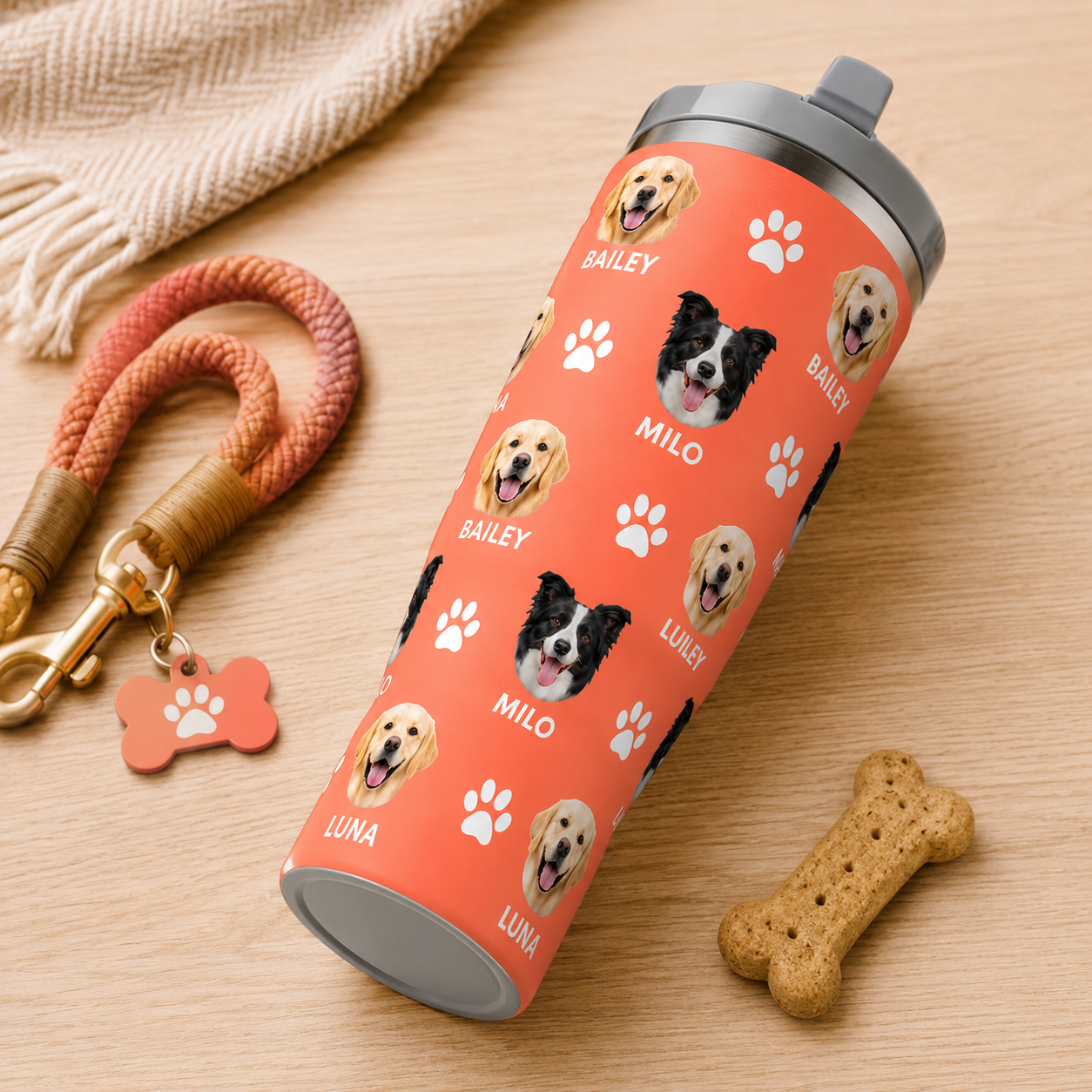 Custom Photo Dog 30oz Tumbler | Gift For Dog Lovers | Pet Lover Gifts TOM99