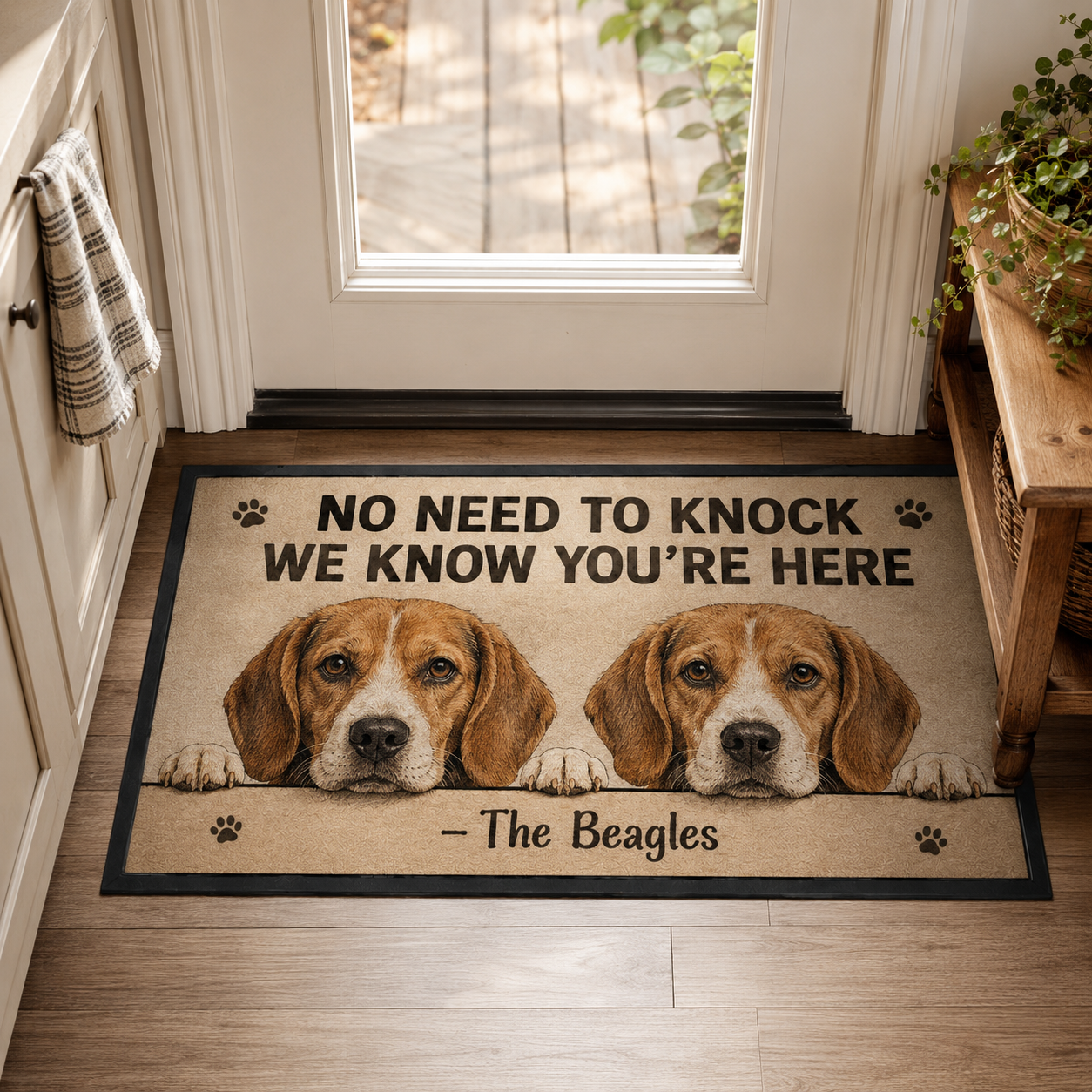 Custom Photo Know Need To Knock Dog Doormat | Photo Pet Doormat | Gift For Dog Lovers
