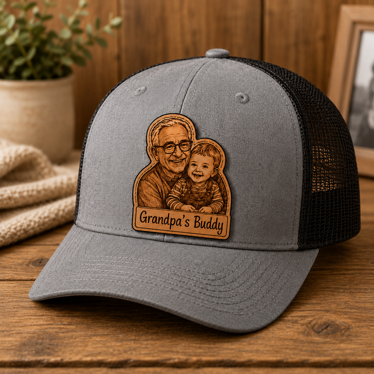 Personalized Grandpa Trucker Hat | Custom Dad Photo Hat | Father's Day Gift | Gift For Dad | Dad Gifts TOM99