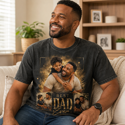 Custom Photo Best Dad Wash T-Shirt, Personalized Dad Gifts | Gift For Dad TOM99