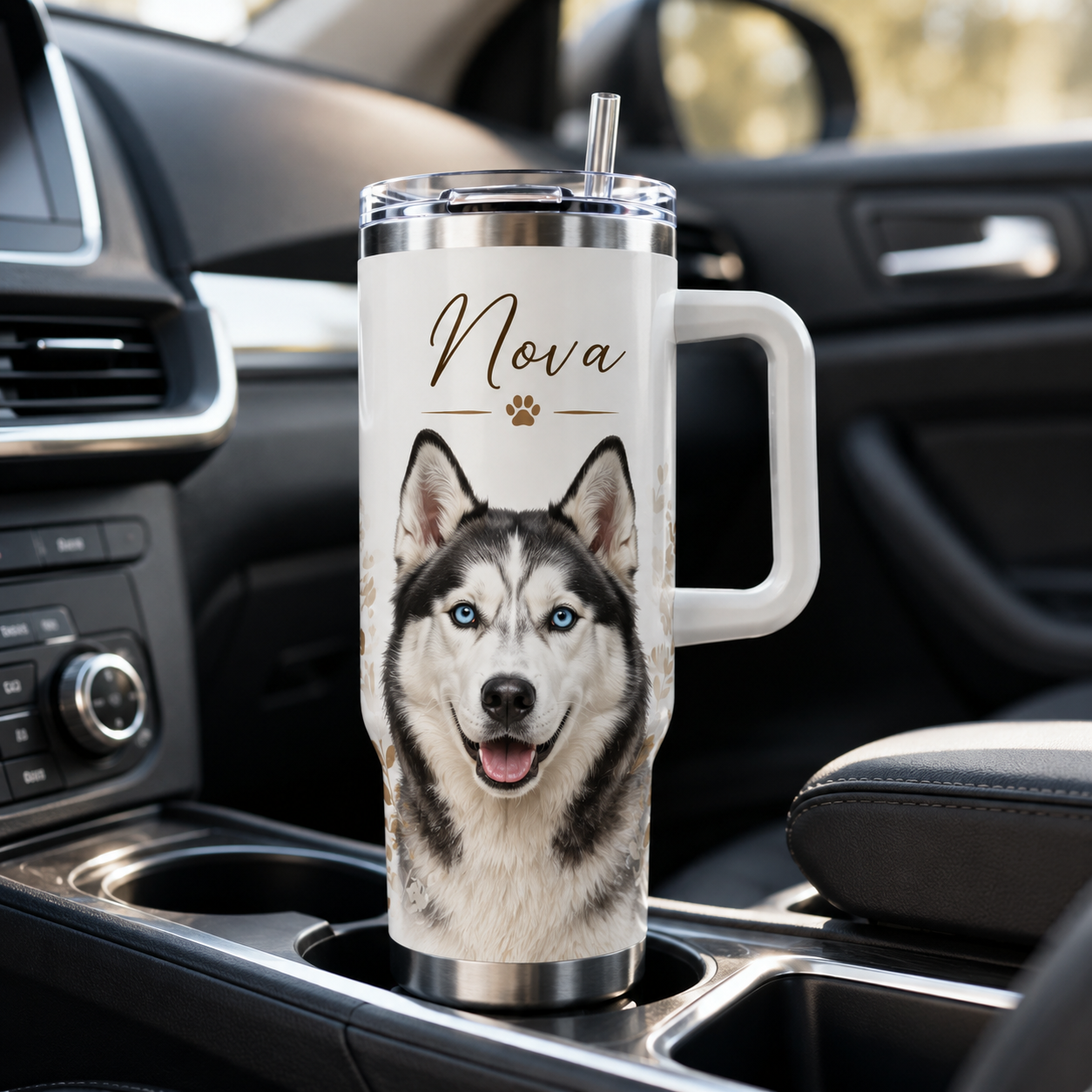 Custom Photo Dog 40oz Tumbler | Gift For Dog Lovers | Pet Lover Gifts
