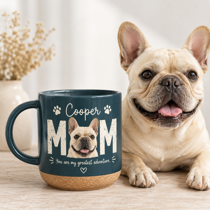 Custom Photo Dog Mom 12oz Cork Mug | Gift For Dog Lovers | Pet Lover Gifts TOM99