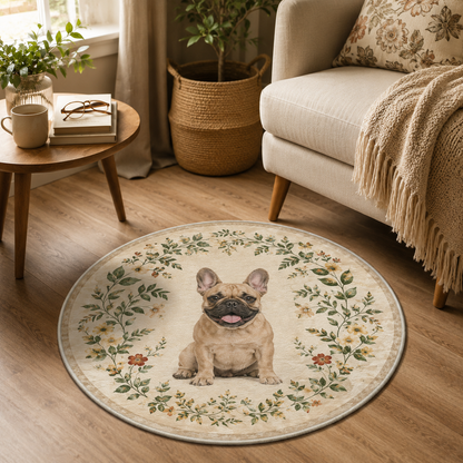 Custom Photo Dog Round Carpet | Photo Pet Round Rug | Gift For Dog Lovers