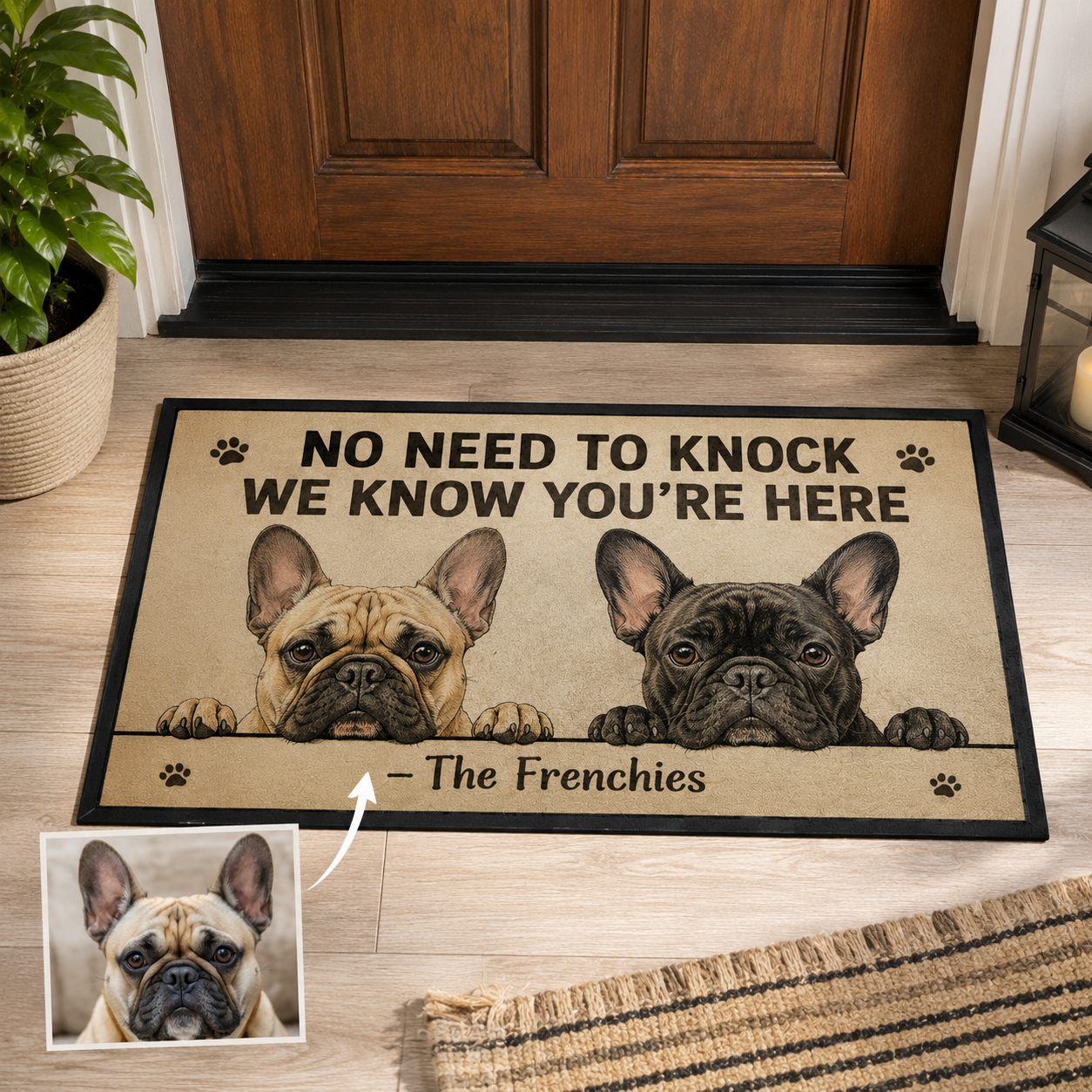 Custom Photo Know Need To Knock Dog Doormat | Photo Pet Doormat | Gift For Dog Lovers