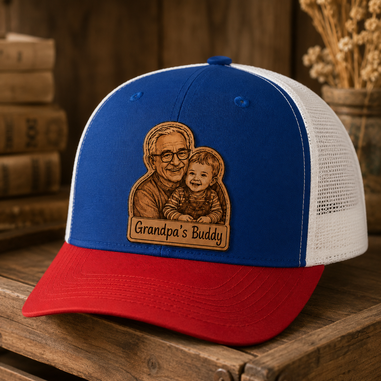 Personalized Grandpa Trucker Hat | Custom Dad Photo Hat | Father's Day Gift | Gift For Dad | Dad Gifts TOM99