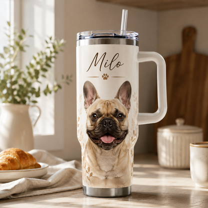 Custom Photo Dog 40oz Tumbler | Gift For Dog Lovers | Pet Lover Gifts