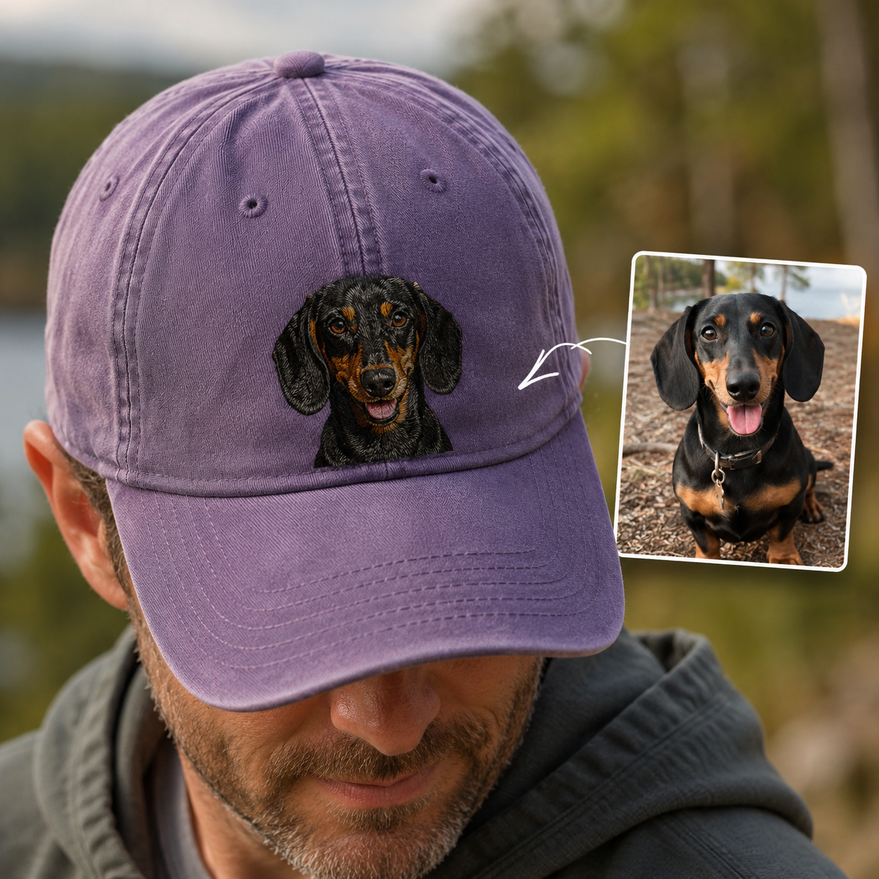 Personalized Pet Face Embroidered Hat, Custom Dog Photo Cap, Gift For Dog Mom THUC99