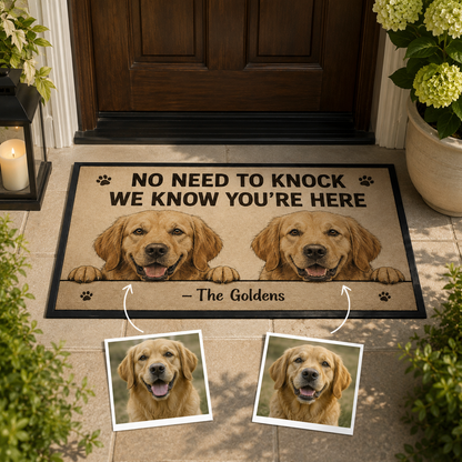 Custom Photo Know Need To Knock Dog Doormat | Photo Pet Doormat | Gift For Dog Lovers