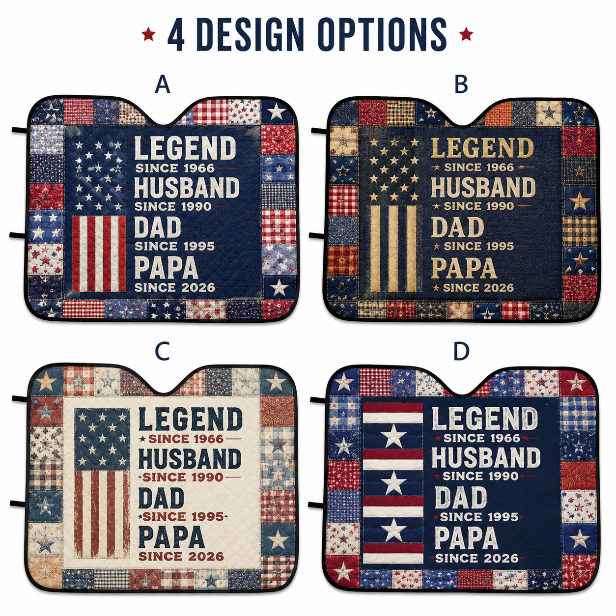 Personalized Legend Papa Car Windshield Sun Shade, Custom Car Sun Shade for Dad, Gift For Dad TOM99