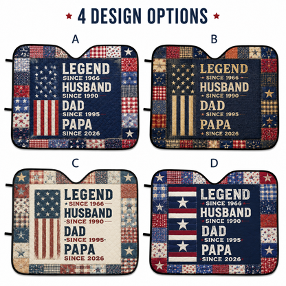 Personalized Legend Papa Car Windshield Sun Shade, Custom Car Sun Shade for Dad, Gift For Dad TOM99