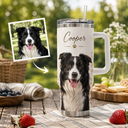 Custom Photo Dog 40oz Tumbler | Gift For Dog Lovers | Pet Lover Gifts