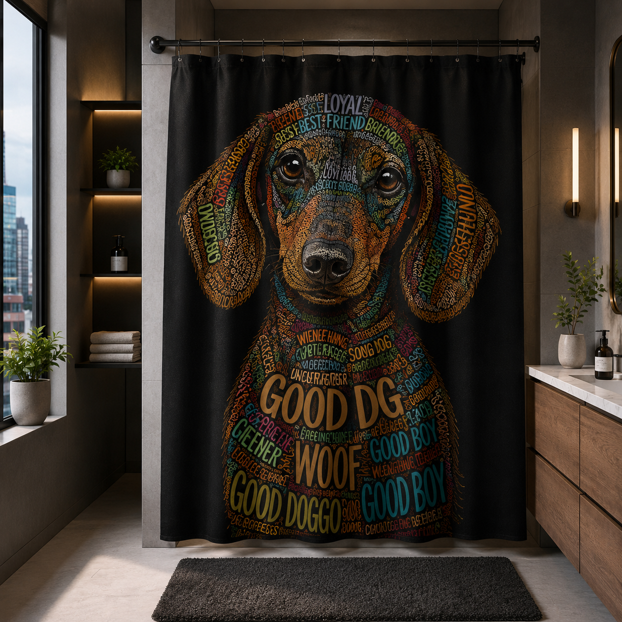 Custom Photo Dog Shower Curtain | Gift For Dog Lovers