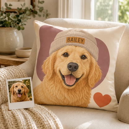 Custom Photo Dog Pillow | Gift For Dog Lovers | Personalized Dog Decor TOM99