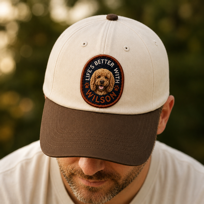 Custom Dog Face Embroidered Hat, Custom Embroidered Pet Portrait Hat | Gift For Dog Lover Pa99