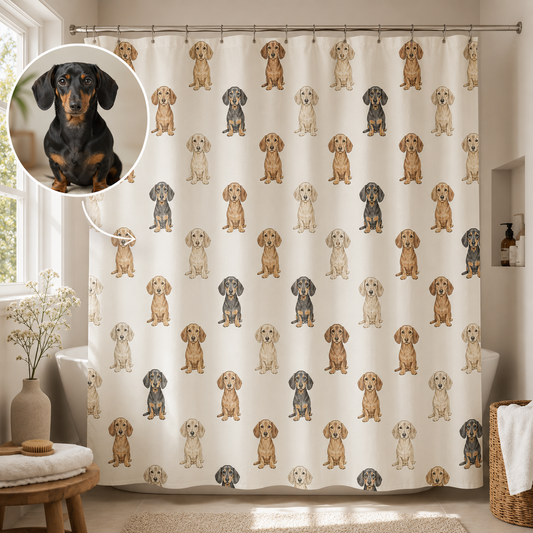 Custom Photo Dog Shower Curtain | Gift For Dog Lovers