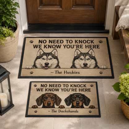 Custom Photo Know Need To Knock Dog Doormat | Photo Pet Doormat | Gift For Dog Lovers