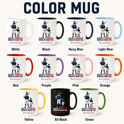 Custom Photo Dad Baseball Mug, Personalized Mug Mug For Husband Dad Grandfather TOM99