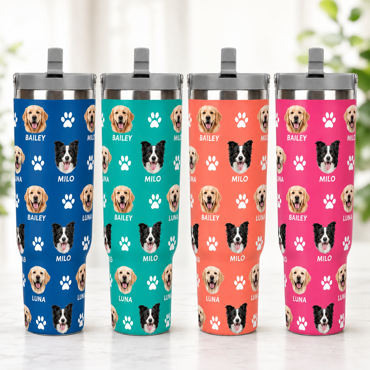 Custom Photo Dog 30oz Tumbler | Gift For Dog Lovers | Pet Lover Gifts TOM99