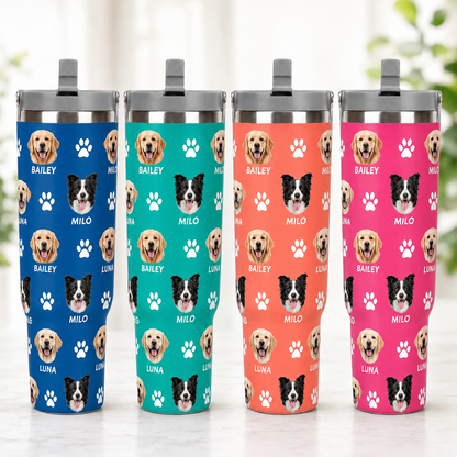 Custom Photo Dog 30oz Tumbler | Gift For Dog Lovers | Pet Lover Gifts TOM99