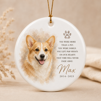 Custom Photo Dog On Our Heart Memorial Ceramic Ornament | Personalized Dog Lovers Gifts | Gift For Dog Lovers TOM99