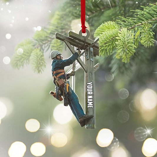 Custom Lineman Style 08 Christmas Ornament