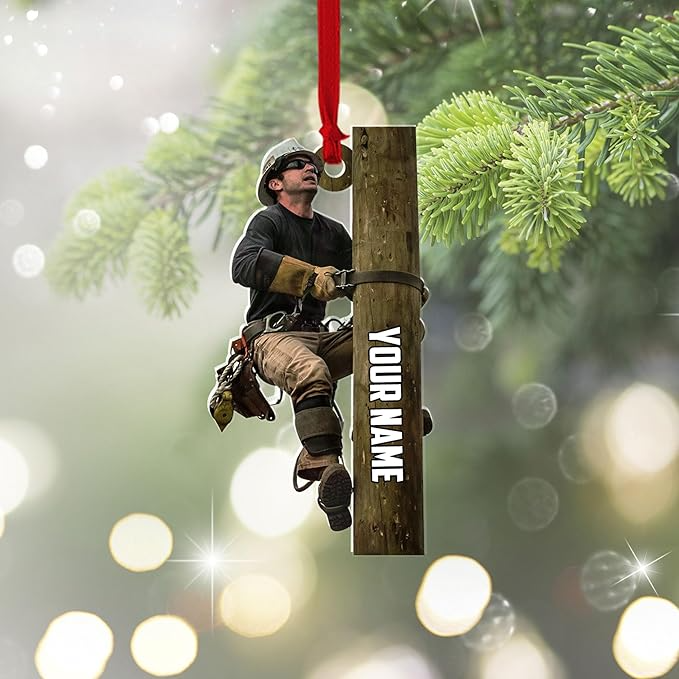 Custom Lineman Style 07 Christmas Ornament