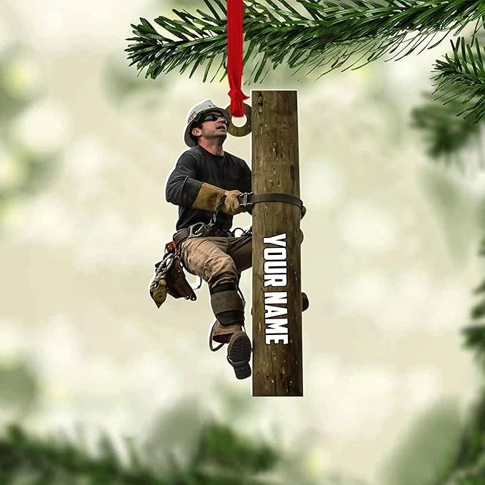 Custom Lineman Style 07 Christmas Ornament