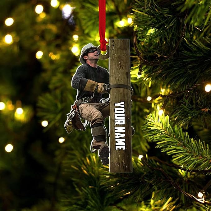 Custom Lineman Style 07 Christmas Ornament