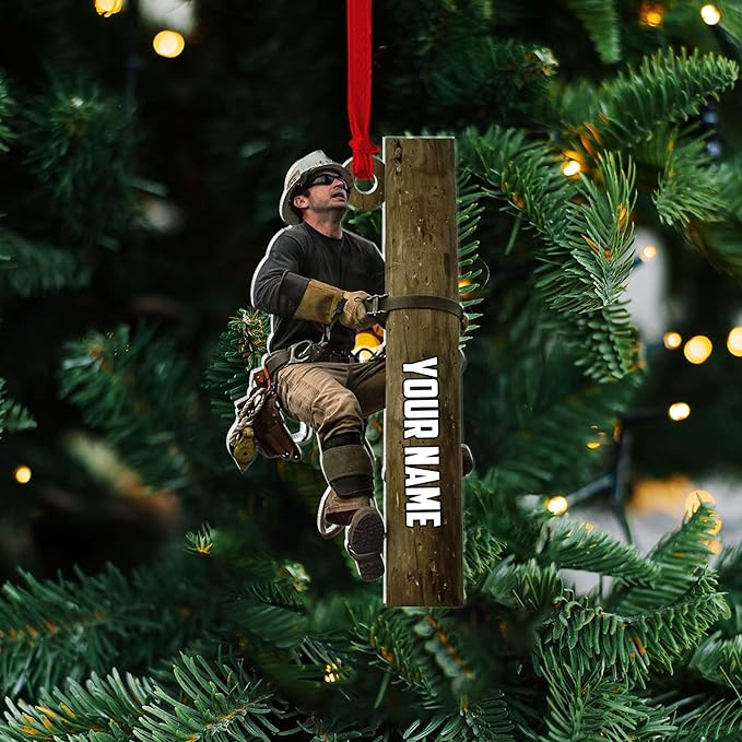 Custom Lineman Style 07 Christmas Ornament