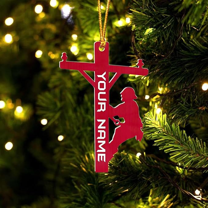 Custom Lineman Style 5 Christmas Ornament