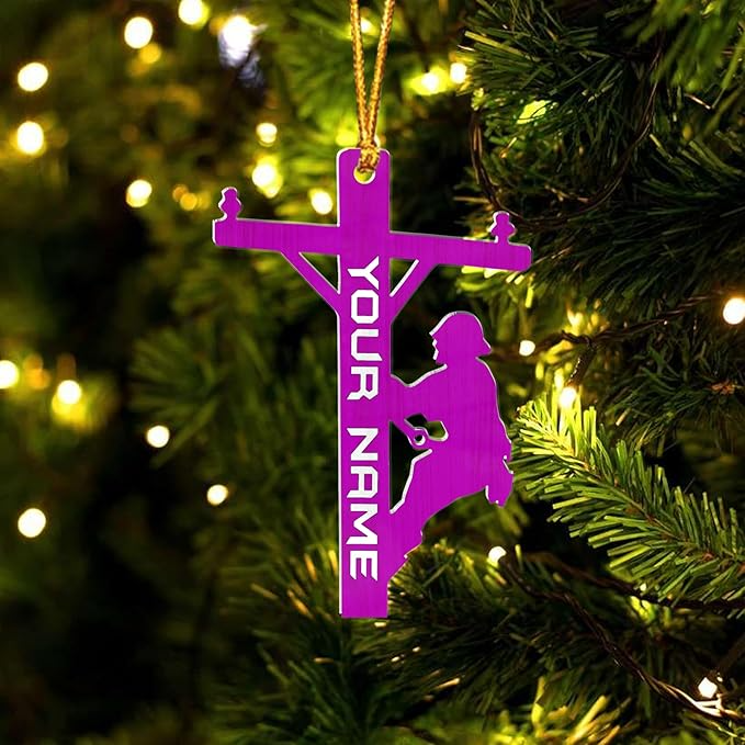 Custom Lineman Style 5 Christmas Ornament