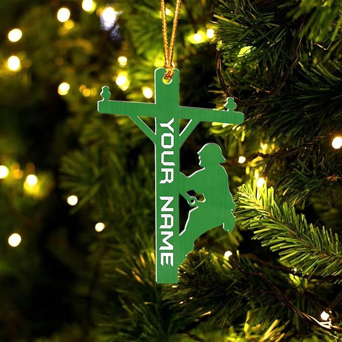 Custom Lineman Style 5 Christmas Ornament
