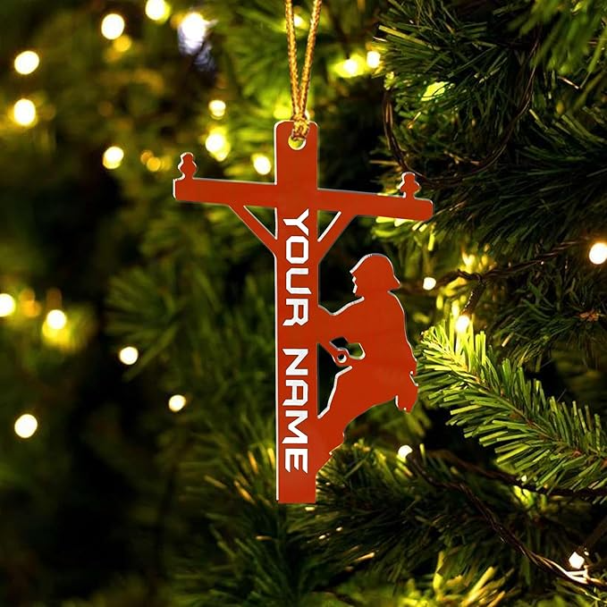 Custom Lineman Style 5 Christmas Ornament