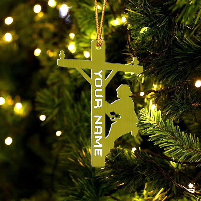 Custom Lineman Style 5 Christmas Ornament