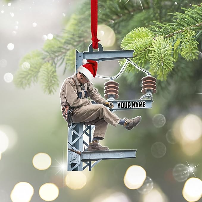 Custom Lineman Style 06 Christmas Ornament