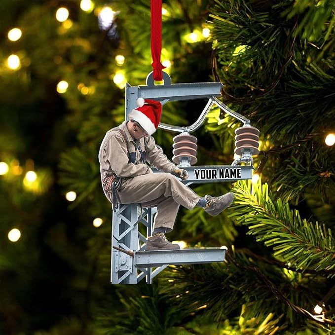 Custom Lineman Style 06 Christmas Ornament