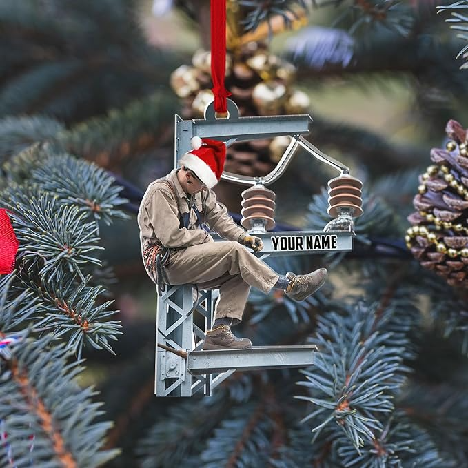Custom Lineman Style 06 Christmas Ornament