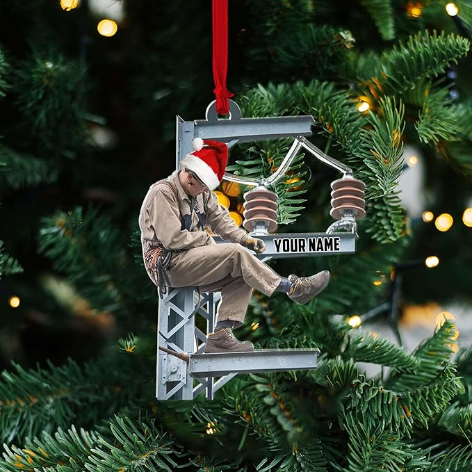 Custom Lineman Style 06 Christmas Ornament